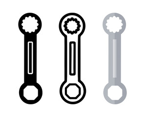 Set of Ratchet spanner cartoon doodle, Vector, Illustration.