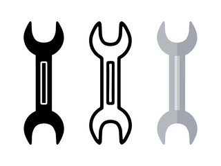 Set of Wrench cartoon doodle, Vector, Illustration.