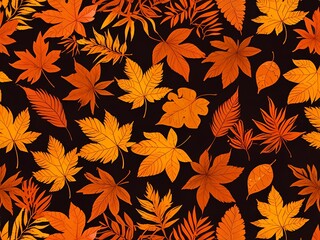 autumn aesthetics golden leaves plaid patterns, AI generated
