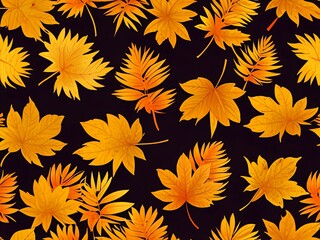 autumn aesthetics golden leaves plaid patterns, AI generated