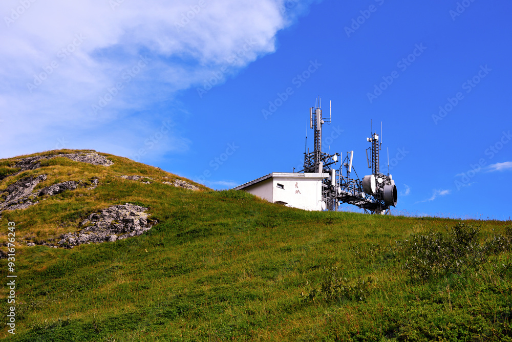 Sticker antennas on mount maggiorasca santo stefano d'aveto genoa italy