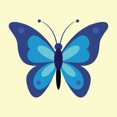 blue butterfly simple vector Illustration
