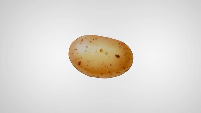 2d animation of a potato moving on a white background, an isolated object