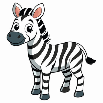 recommend clip art: cute zebra on white background. animal cartoon vector illustration