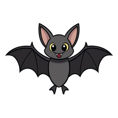 cute bat on white background. animal cartoon vector illustration