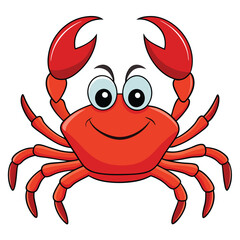 cute crab on white background. animal cartoon vector illustration