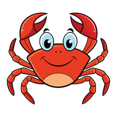 cute crab on white background. animal cartoon vector illustration