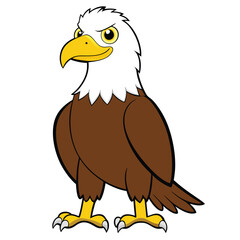 cute eagle on white background. animal cartoon vector illustration