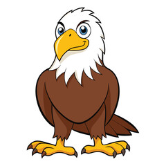 cute eagle on white background. animal cartoon vector illustration