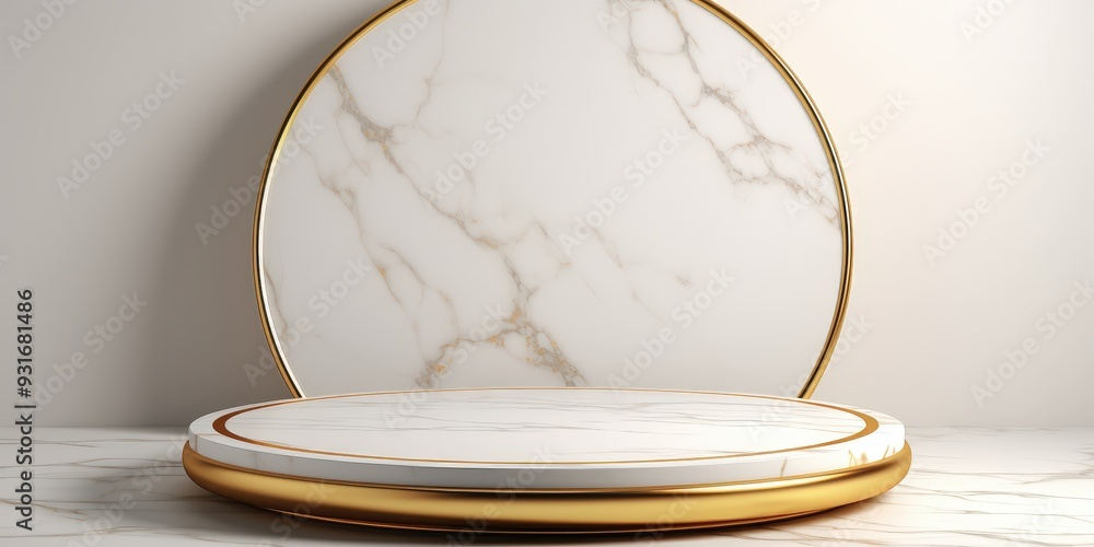 Wall mural Marble and Gold Podium