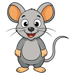 cute mouse on white background. animal cartoon vector illustration