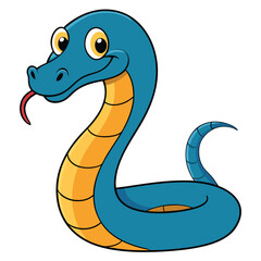 Fototapeta premium cute snake on white background. animal cartoon vector illustration