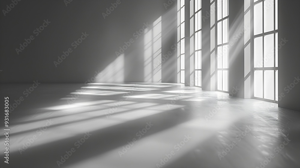 Poster gray shadow and light blur abstract background on white wall from window dark stripe grey shadows in