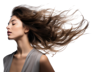 PNG Woman hair blowing portrait adult photo.