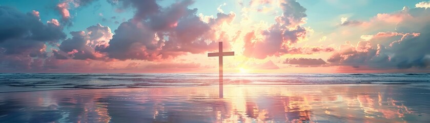 Christian Faith concept of Heavenly Horizon beautiful background.