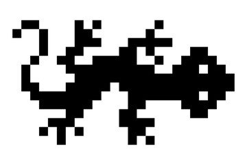 house lizard icon logo pixel art design. sticker fun animal cartoon pixel.