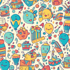 Birthday party time seamless pattern vector image