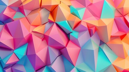 Abstract geometric seamless pattern with polygon shapes and vivid colors, bold and energetic