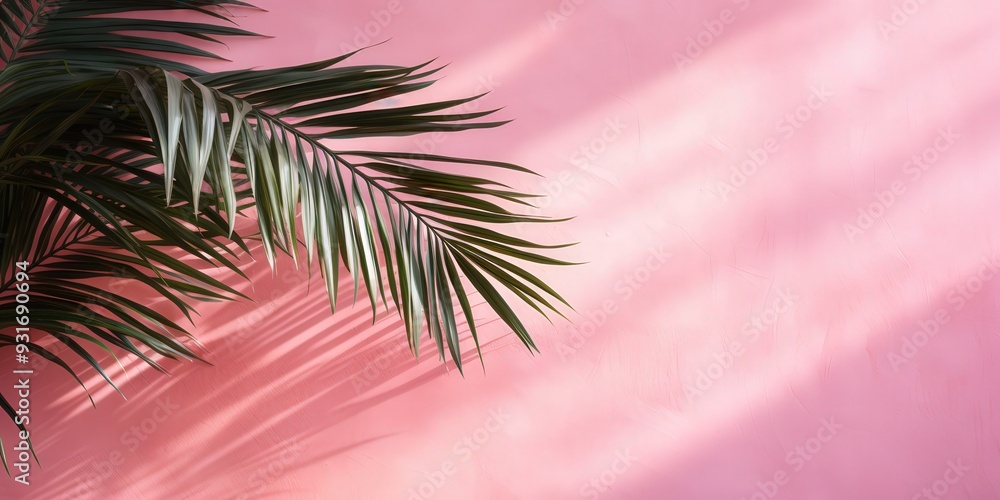 Canvas Prints palm leaf against a pink wall