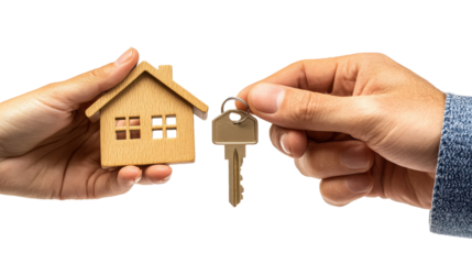 house and key in hand, real estate concept, sell and buy property