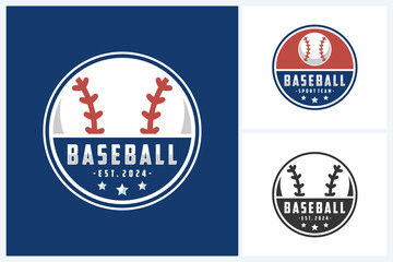 Baseball logo sport design template, baseball sport emblem vector, baseball tournament logo badge design vector illustration