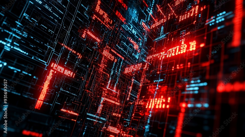 Poster cyber security and attack abstract background. system crash 3d rendering.