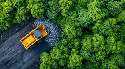 A dynamic scene of a waste sorting team collaborating effectively to recycle materials showcasing teamwork and dedication.