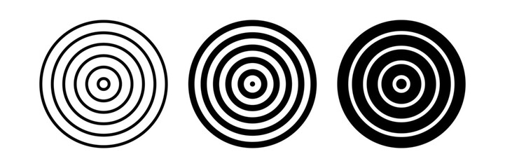 Set of Circular Elements in Target Design. Abstract Geometric Concentric Rings Circle Icons. 
