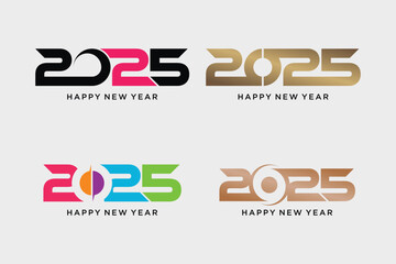 2025 happy new year logo design inspiration with creative idea