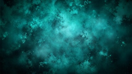 Obraz premium Dark grainy background, blue green black abstract backdrop, noise texture poster grunge header design