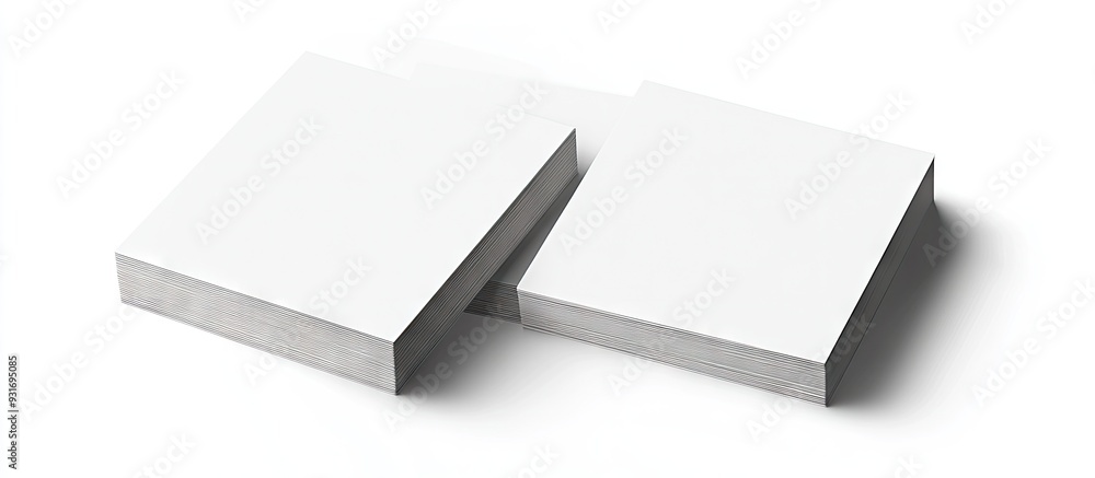 Aufkleber Blank business card mockup set against a white background Clipping path included. with copy space image. Place for adding text or design