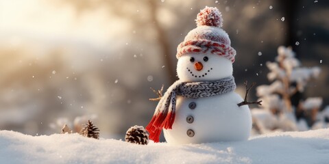 Smiling Snowman In A Winter Wonderland