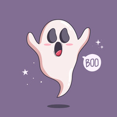 Illustration of Wandering Spooky Ghost