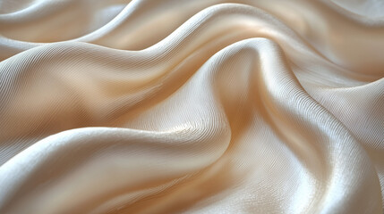 Obraz premium A close-up of a luxurious silk fabric, capturing the smooth texture and elegant folds, with a soft-focus background.