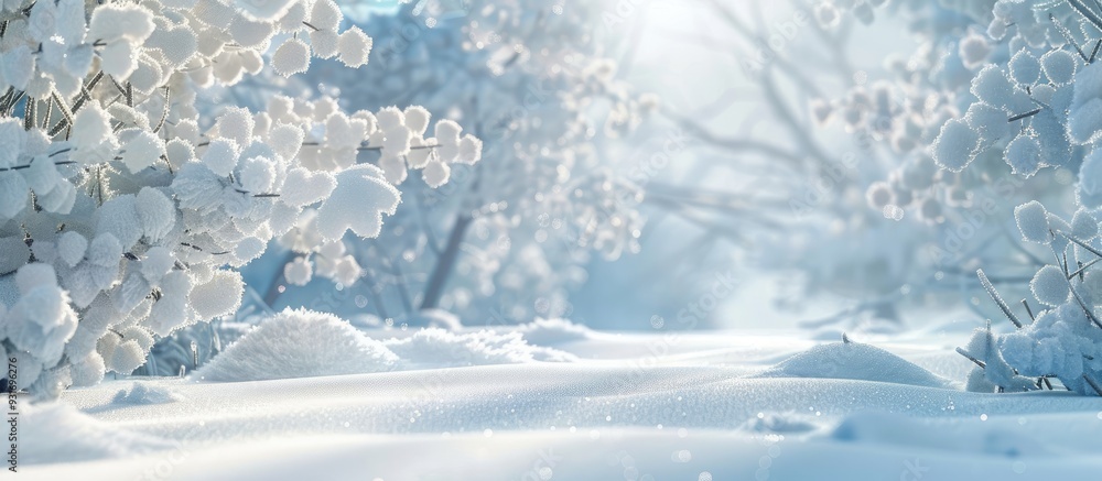 Poster Background of freshly fallen snow. with copy space image. Place for adding text or design