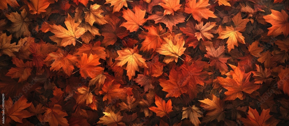 Fototapete fall leaves. with copy space image. place for adding text or design