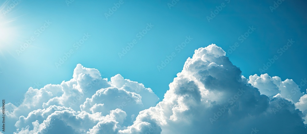 Aufkleber blue sky with white clouds sunny and cloudy sky texture background fluffy cloud design bright cumulu
