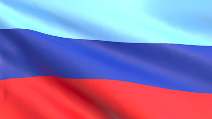 3D render - the flag of the Luhansk People's Republic fluttering in the wind