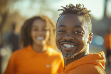 Happy African American Family Making Sport Exercise