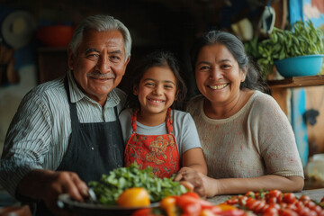 Happy Diverse Family Cooking