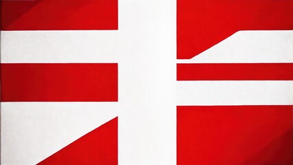 Fototapeta premium Red and white flag vector illustration