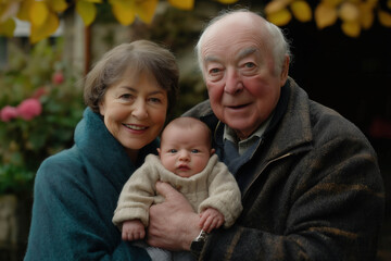 Happy Family With Granparents