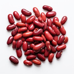 Red Kidney Beans on White Background