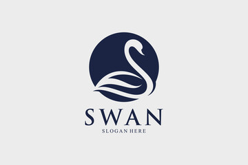 Swan logo design vector illustration with creative idea © Bejo Studio