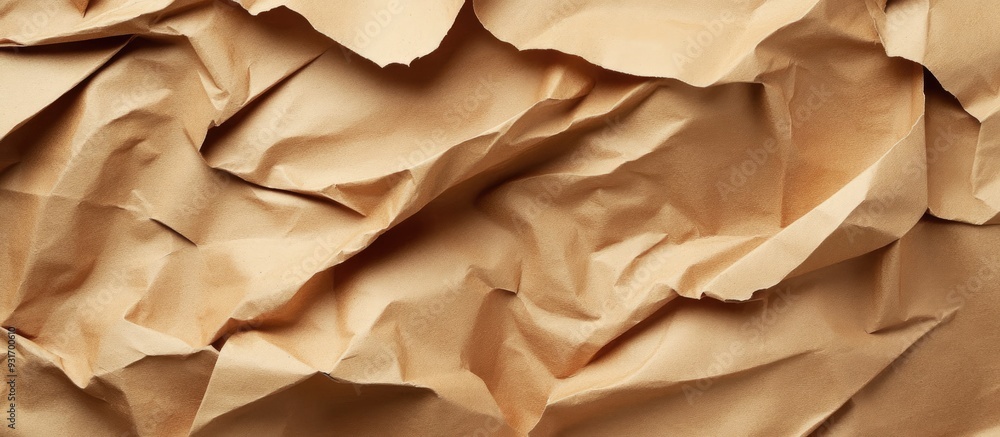 Fototapete close up texture of brown cardboard paper serving as a paper background. with copy space image. plac