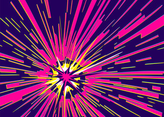 Dark space background with bright red explosion star.