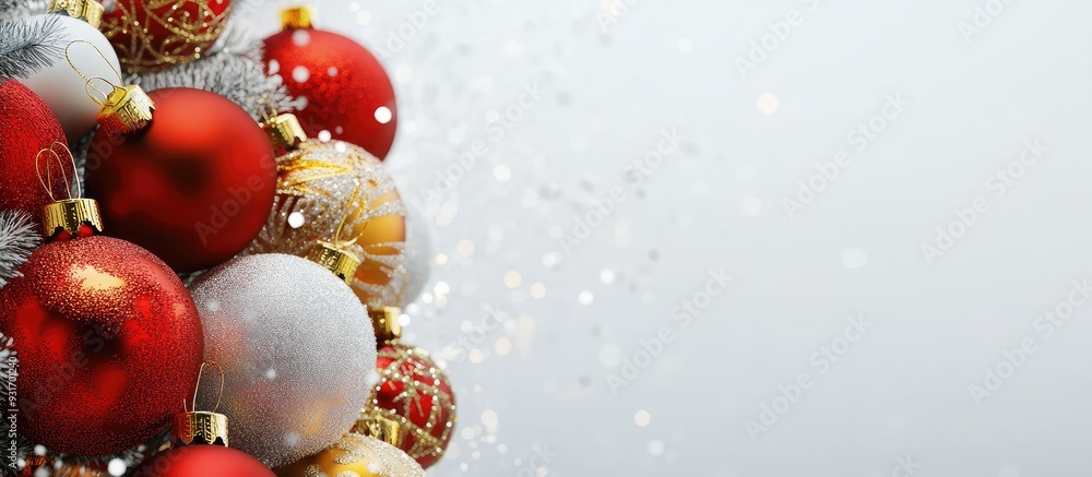 Poster Christmas decorations Area for text Concept of Christmas and New Year. with copy space image. Place for adding text or design