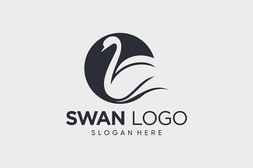 Swan logo design vector illustration with creative idea