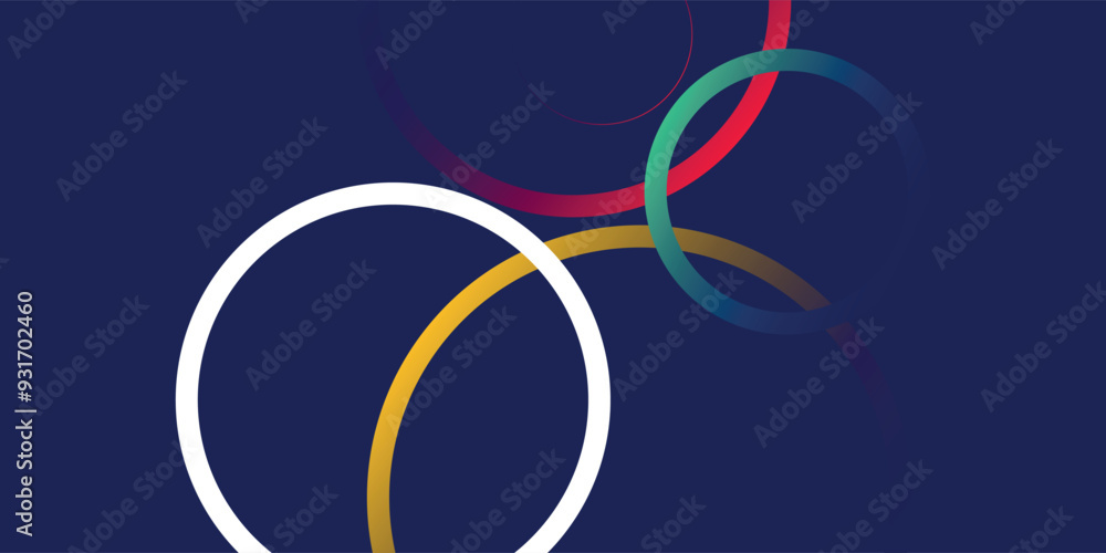 Canvas Prints abstract colorful overlapping circles on dark blue background, vector illustration.