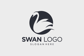 Swan logo design vector illustration with creative idea